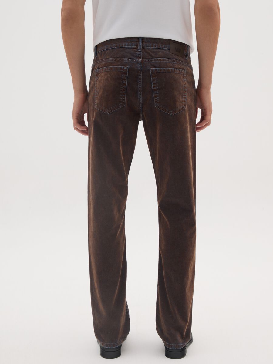 Jeans in puro cotone marroni regular fit_3