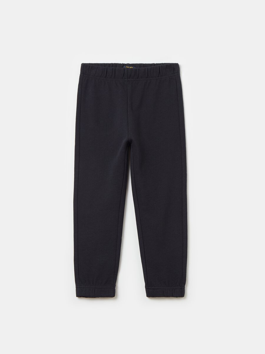 Fleece joggers with elasticated edging_0