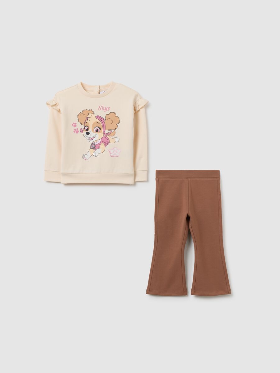 Set felpa pantalone multicolor da bimba in misto cotone regular fit_0