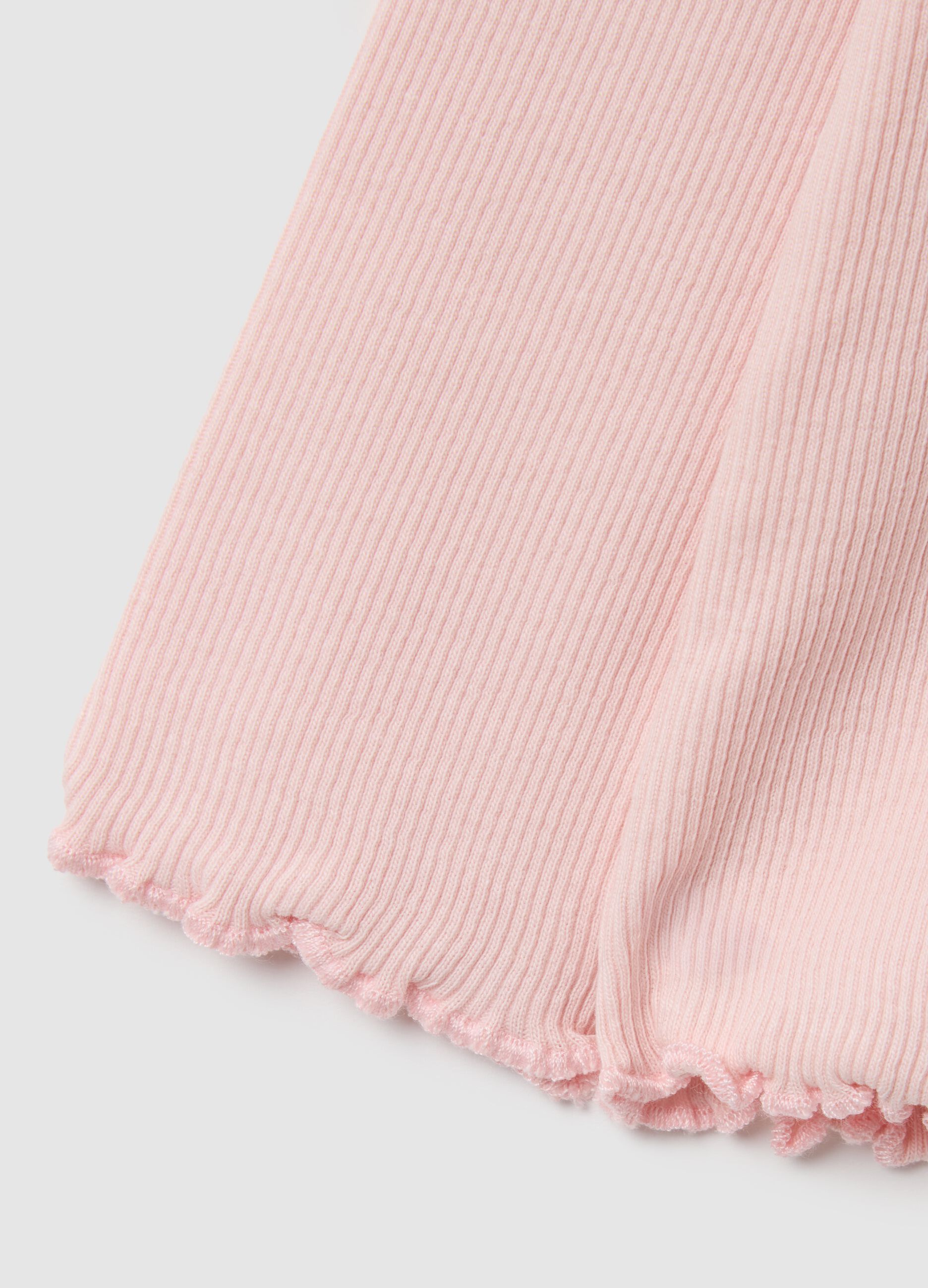 Baby girl stretchy cotton top in pink regular fit