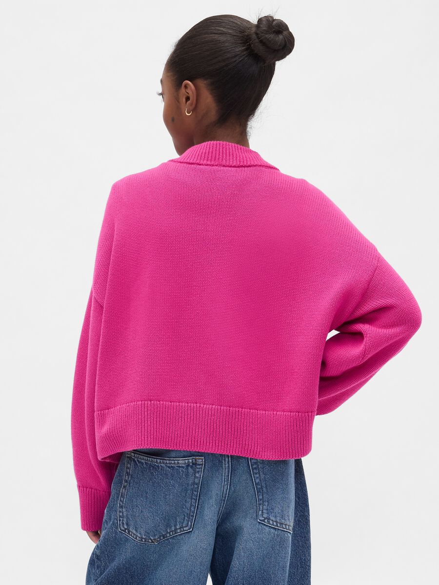 Pink cotton jumper for girls_1