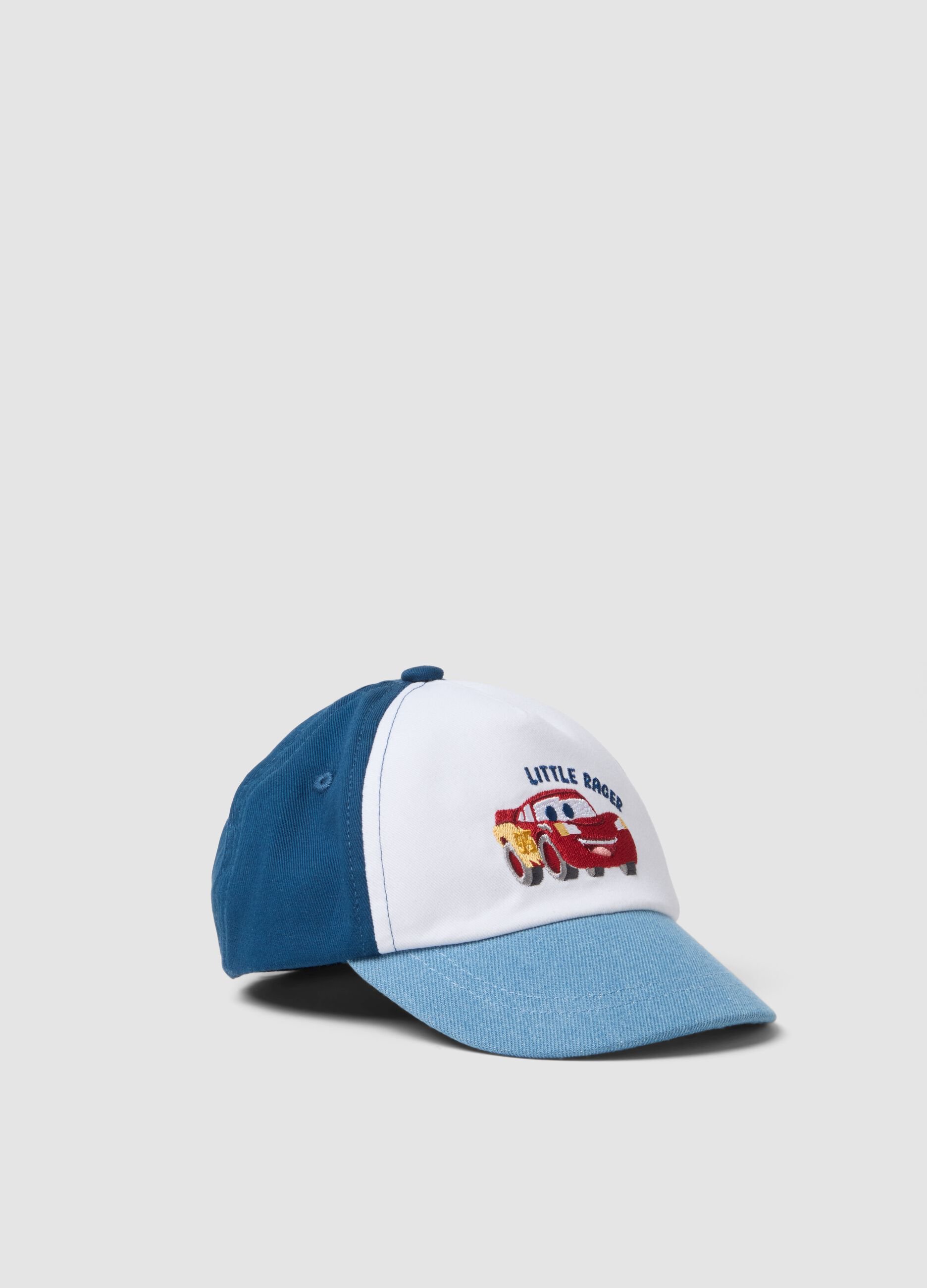 Multicolour pure cotton cap for kids with Cars embroidery