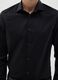 Men’s slim fit black cotton blend shirt_2