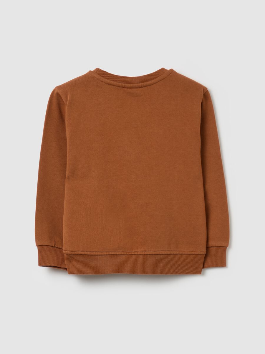 Cotton sweatshirt with teddy bear print_1