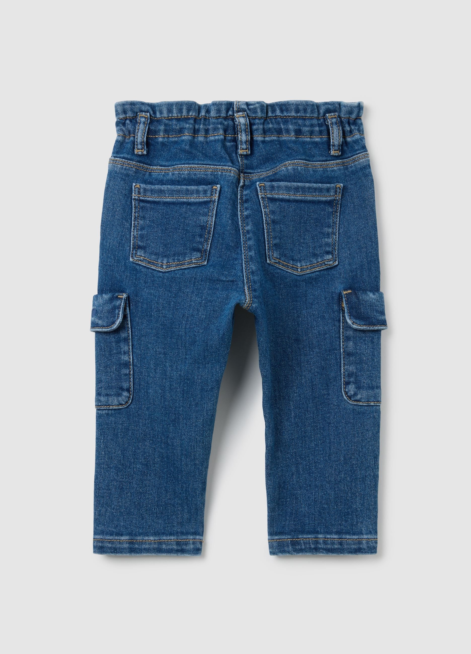 Girls' Cargo Denim Trousers - Regular Fit