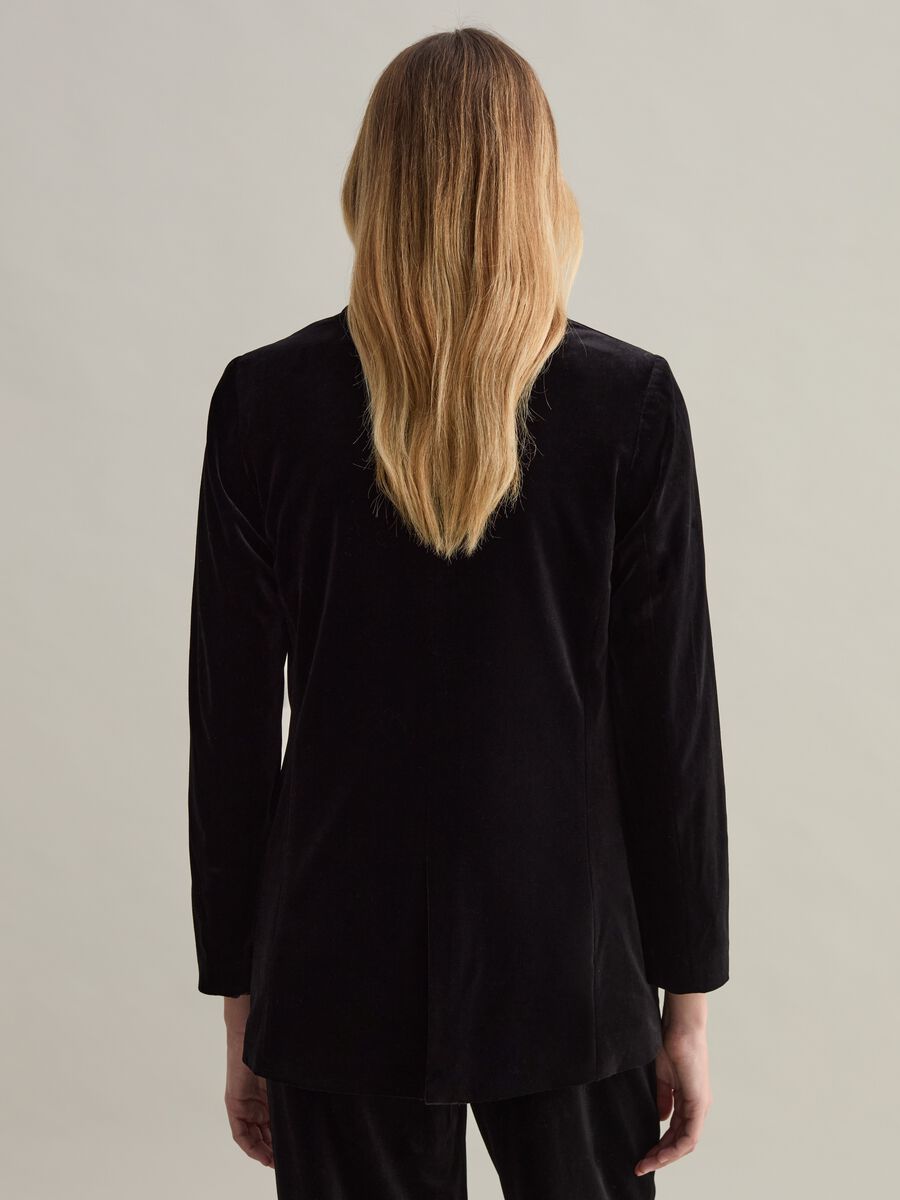 Double-breasted blazer in velvet_3