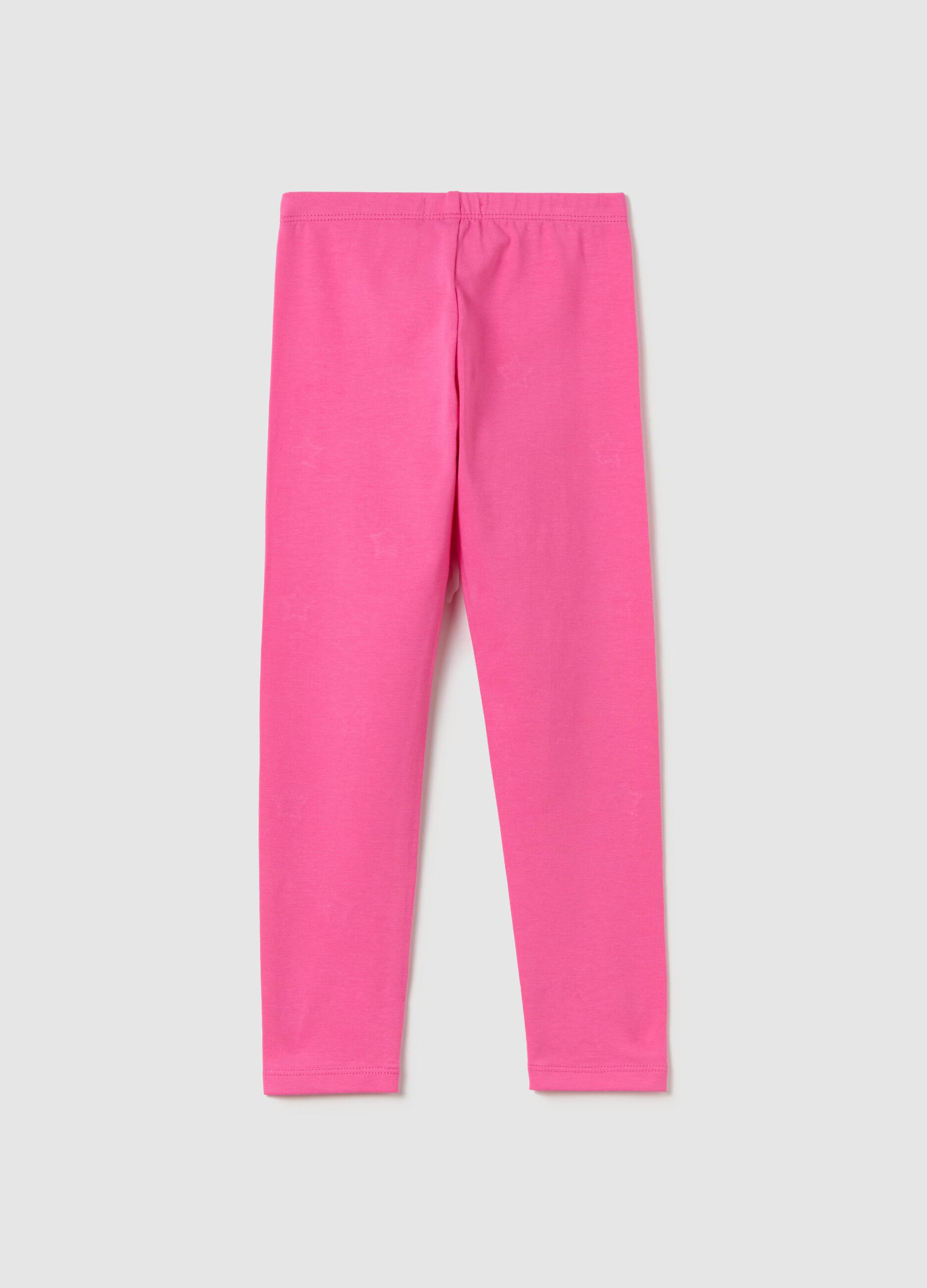 Leggings con applicazione stelle di strass