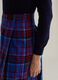 Pleated midi skirt with check pattern_3