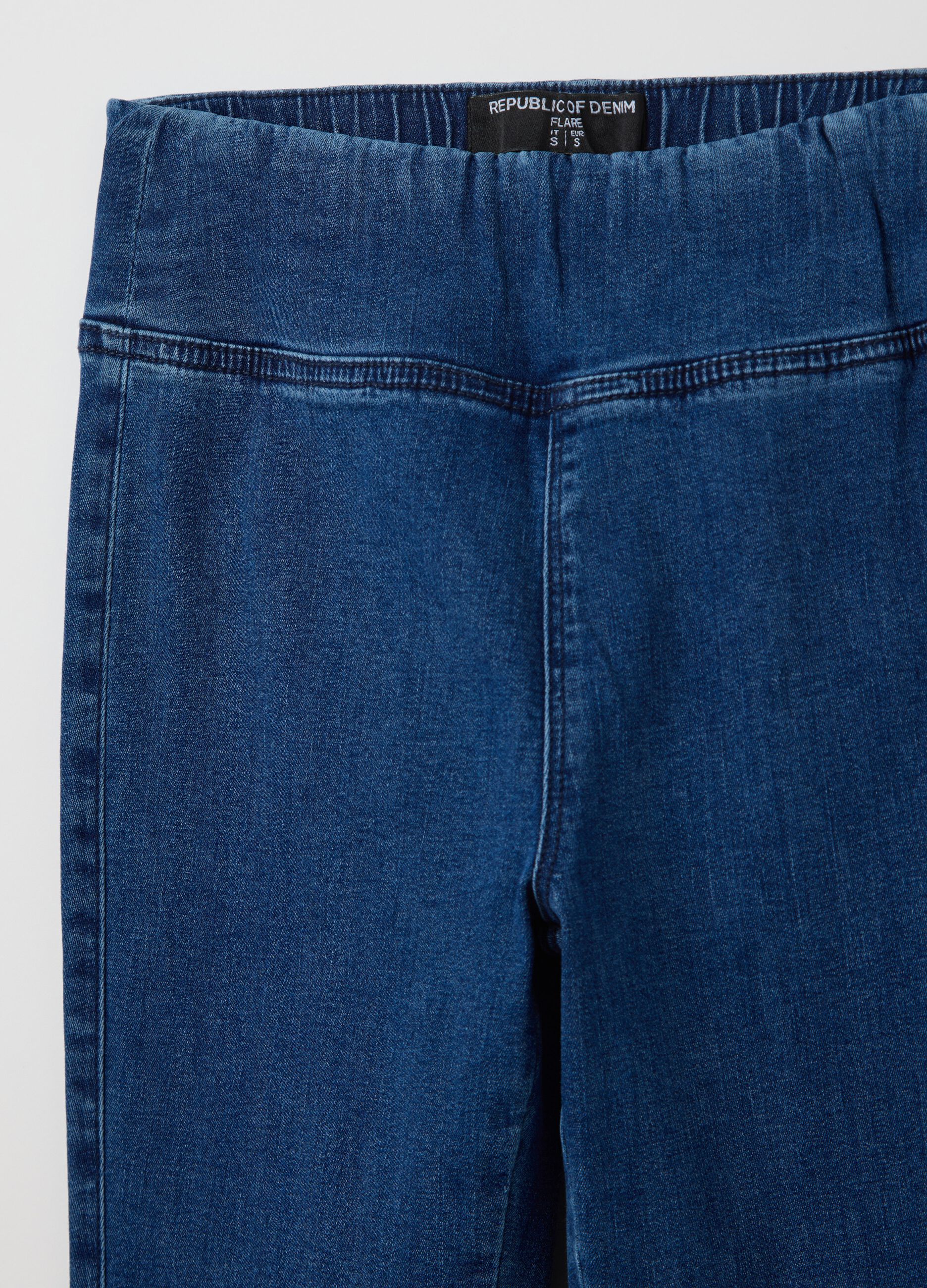 Flare-fit jeggings in stretch denim