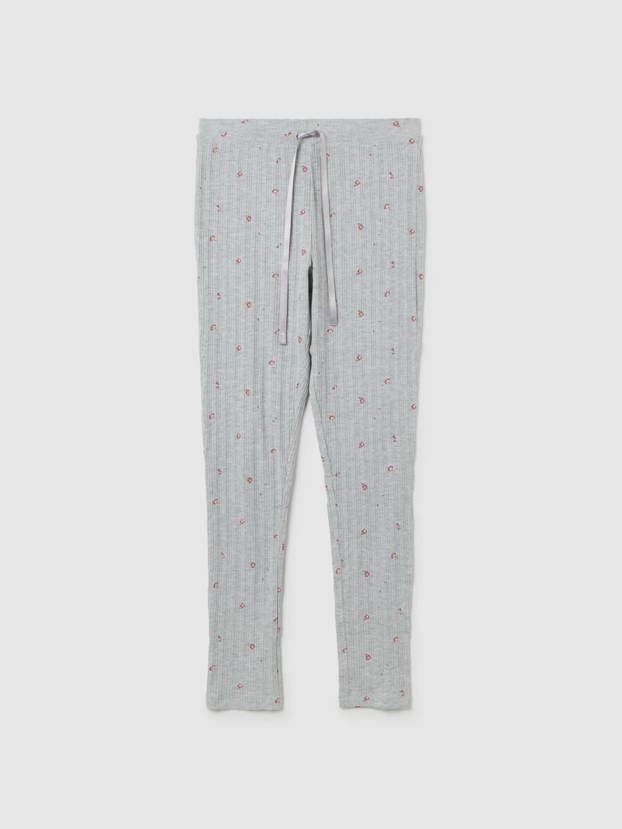 Grey Cotton Blend Pyjama Trousers_4