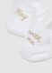 White cotton baby hat and shoe set with embroidery_2