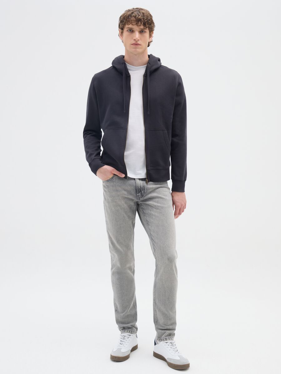 Grey slim fit denim jeans_0