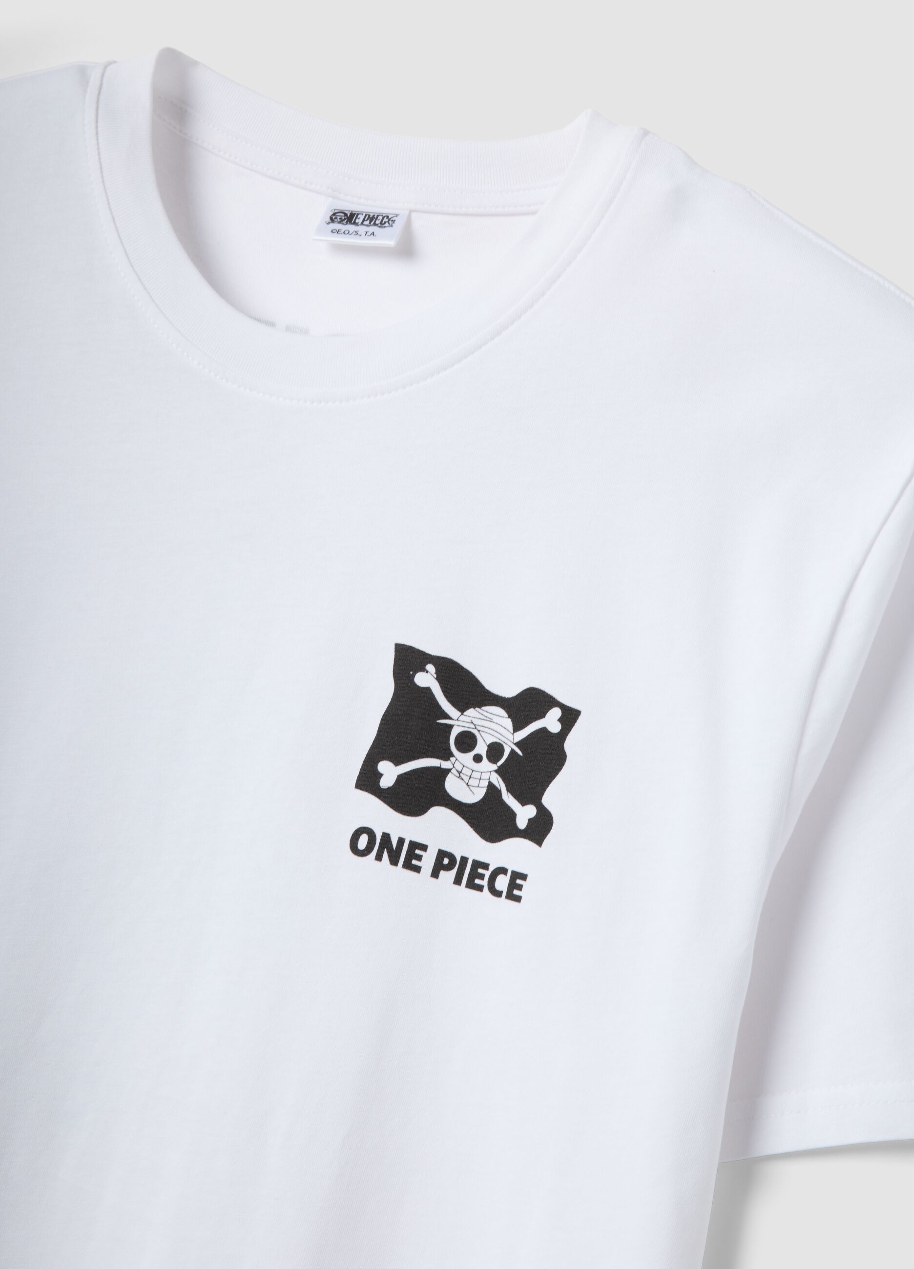 White One Piece print T-shirt in pure cotton, relaxed fit
