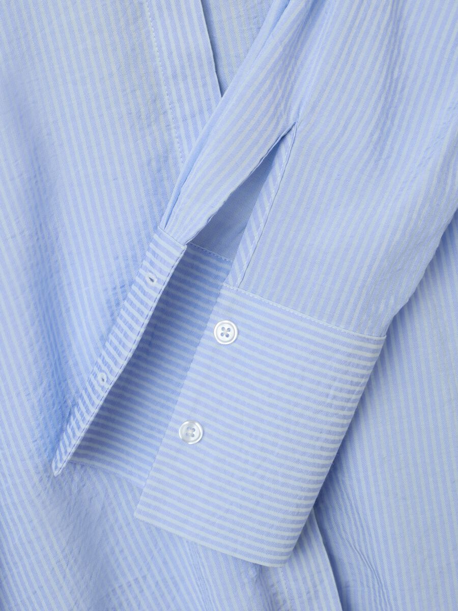 Camicia in misto azzurra regular fit_1