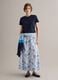 Pure cotton maxi skirt with floral print_0