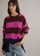 Multicoloured striped crew neck sweater in regular fit cotton blend_0