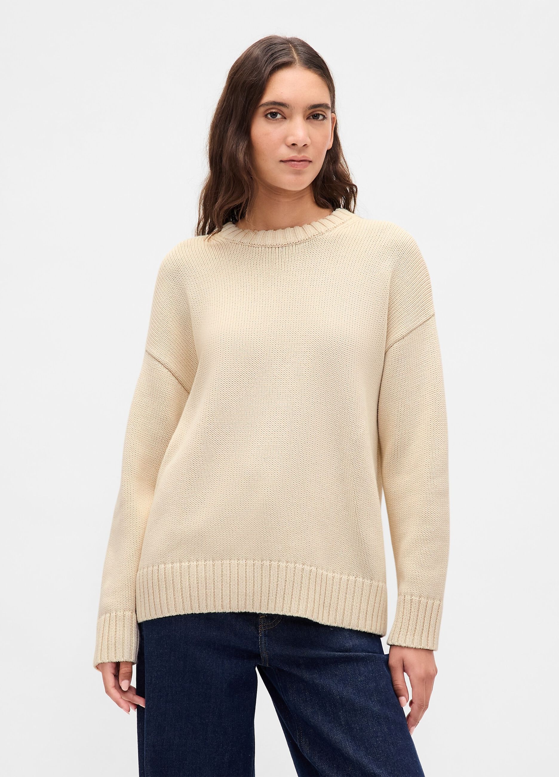 Beige Cotton Pullover