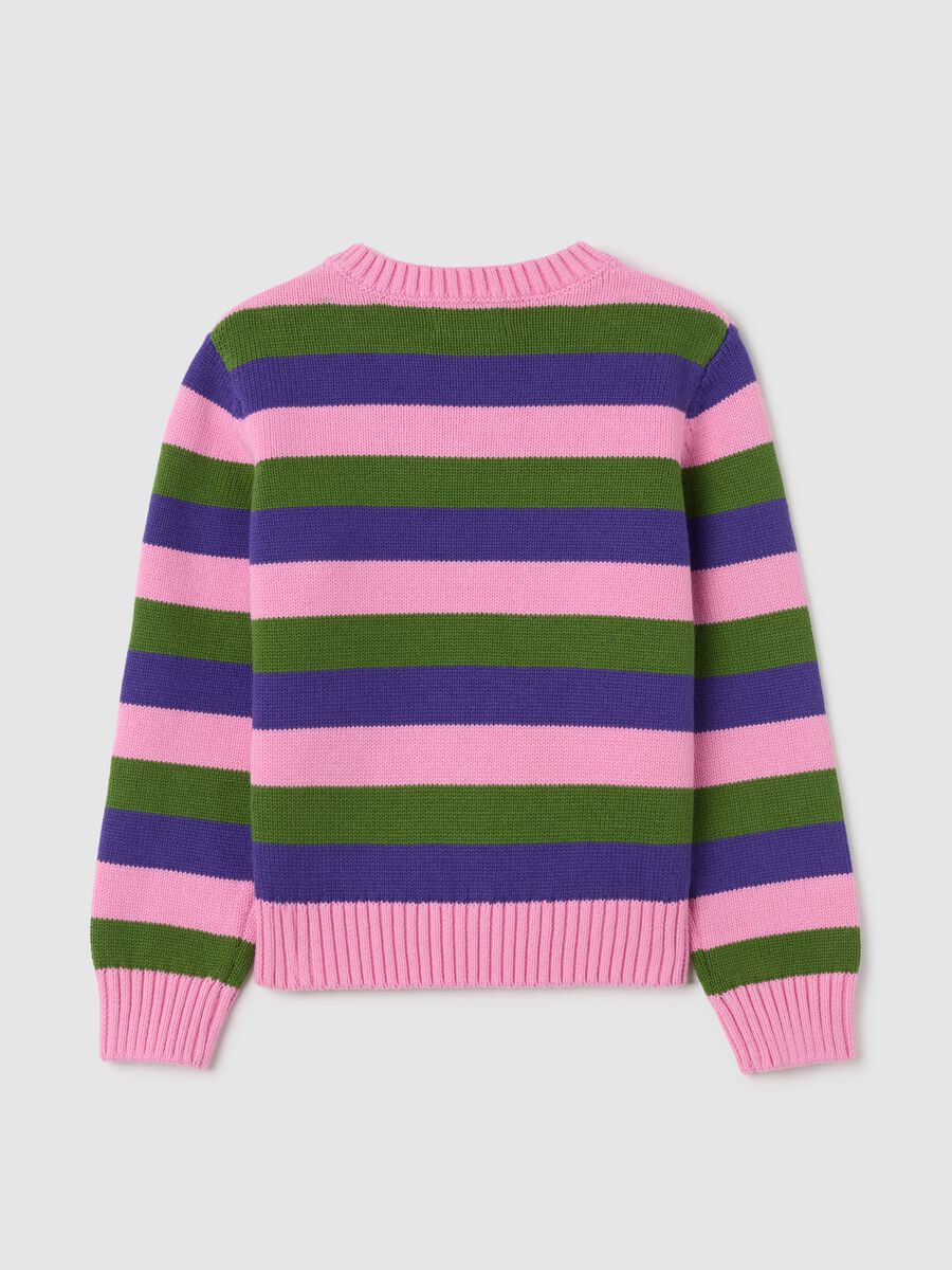 Pullover da ragazze in puro cotone multicolor regular fit_1