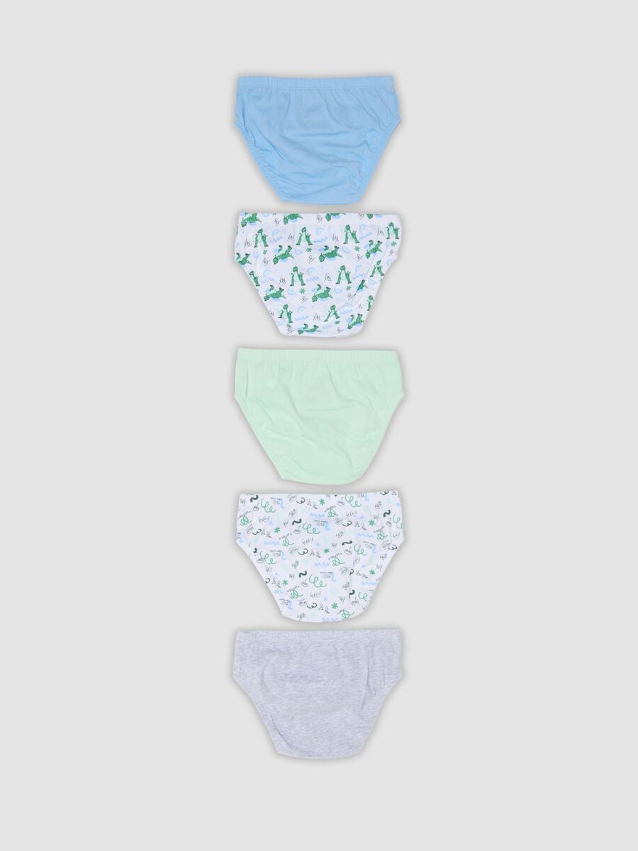 Multipack di cinque slip multicolor in cotone organico con stampe Toy Story_1