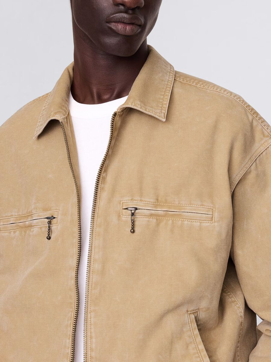 Beige lightweight jacket in 100% cotton_3