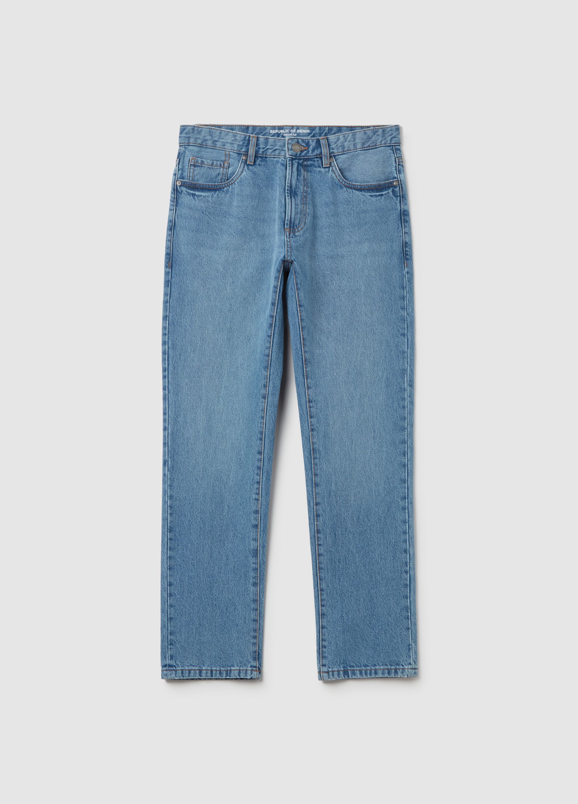 Jeans regular fit con scoloriture
