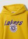 Yellow cotton-blend hoodie with Lakers print for boys_4