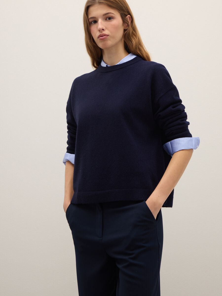 Blue pure wool sweater regular fit_3