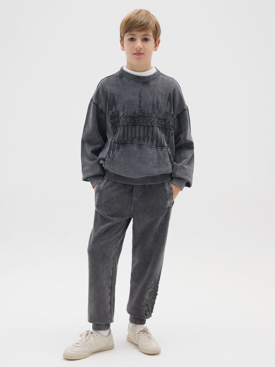 Boys' grey pure cotton joggers_0