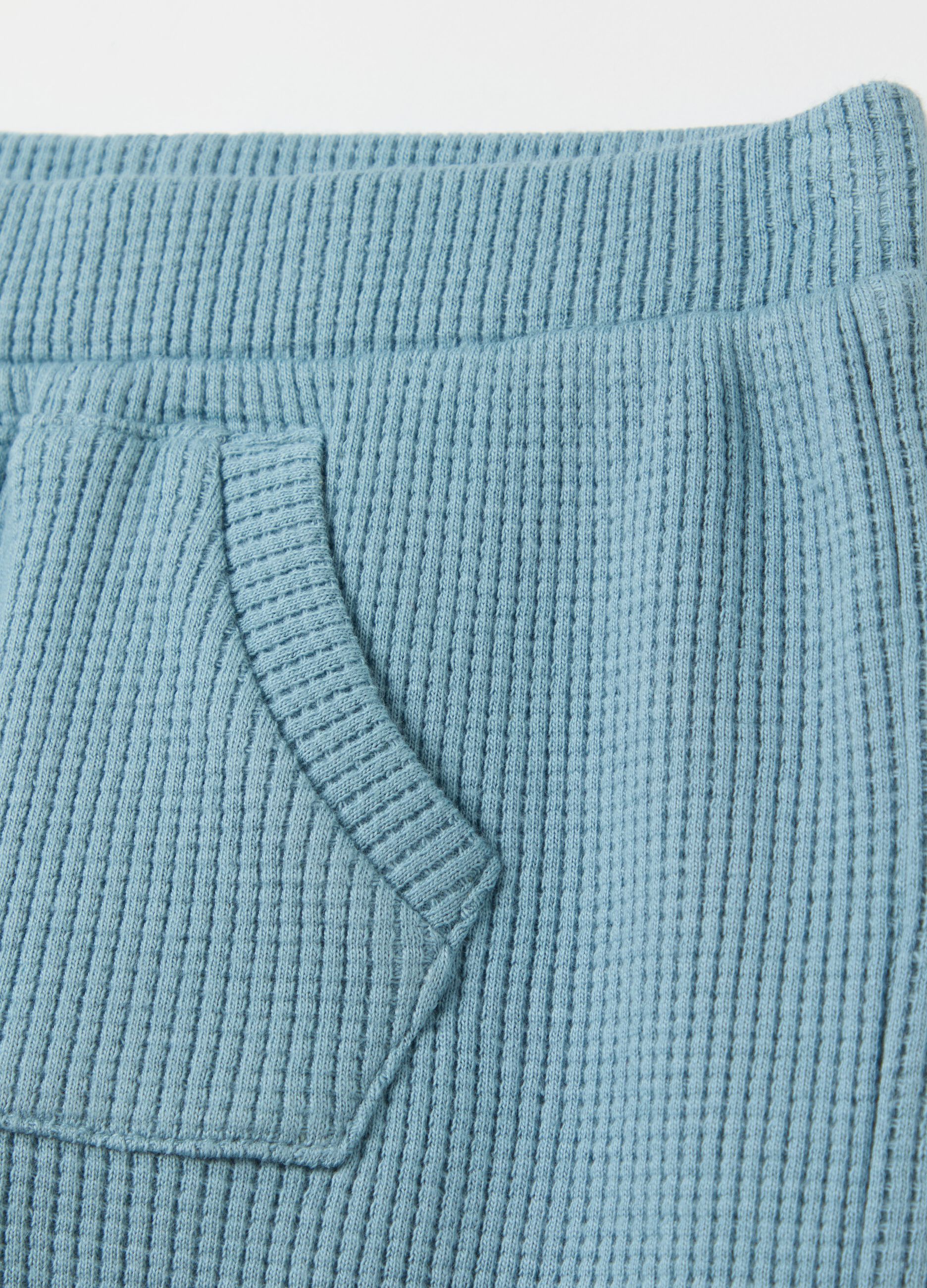 Cotton joggers with waffle weave