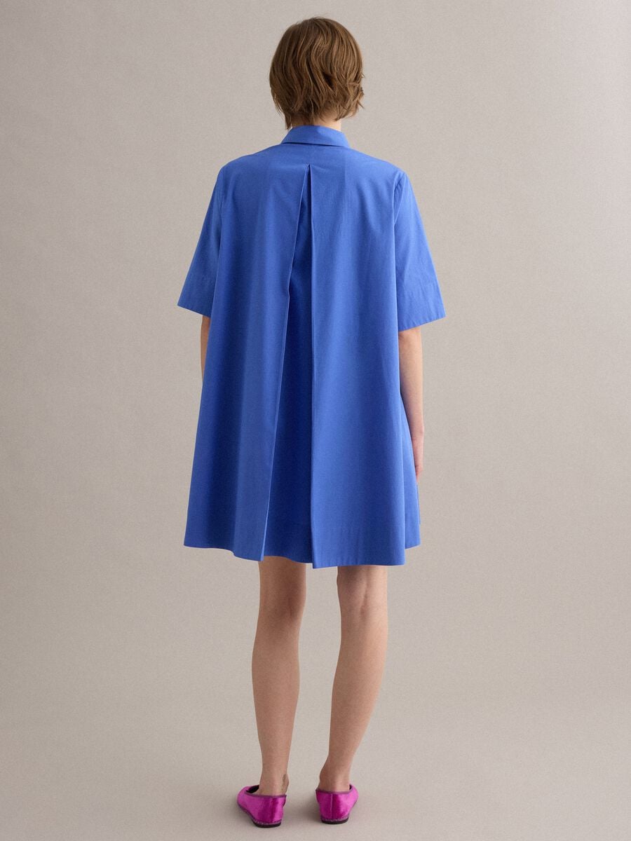 Blue pure cotton shirt dress_2