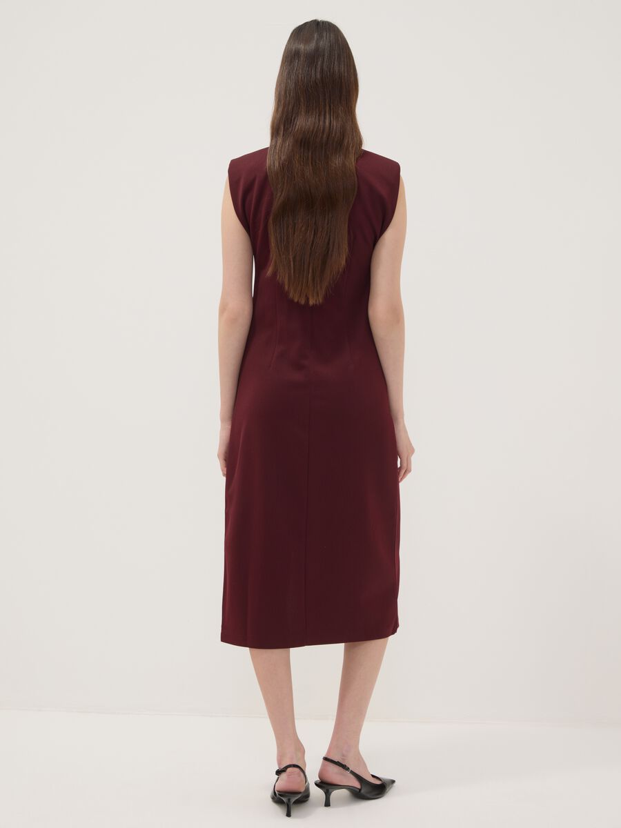 Abito rosso midi in tessuto elasticizzato slim fit_3