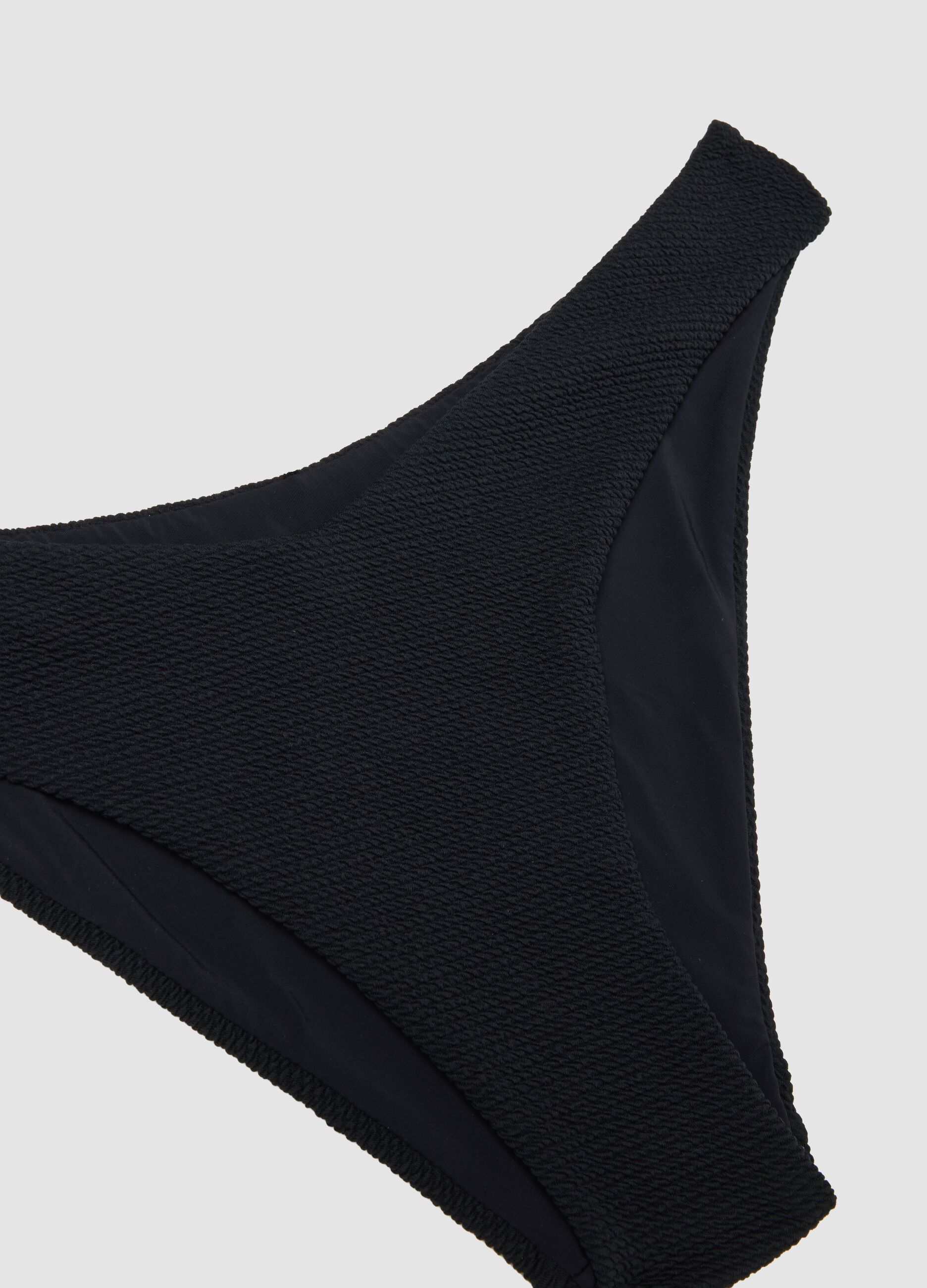 Black stretch-fabric bikini bottoms