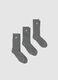 Pack of three grey sport socks in stretch cotton_0