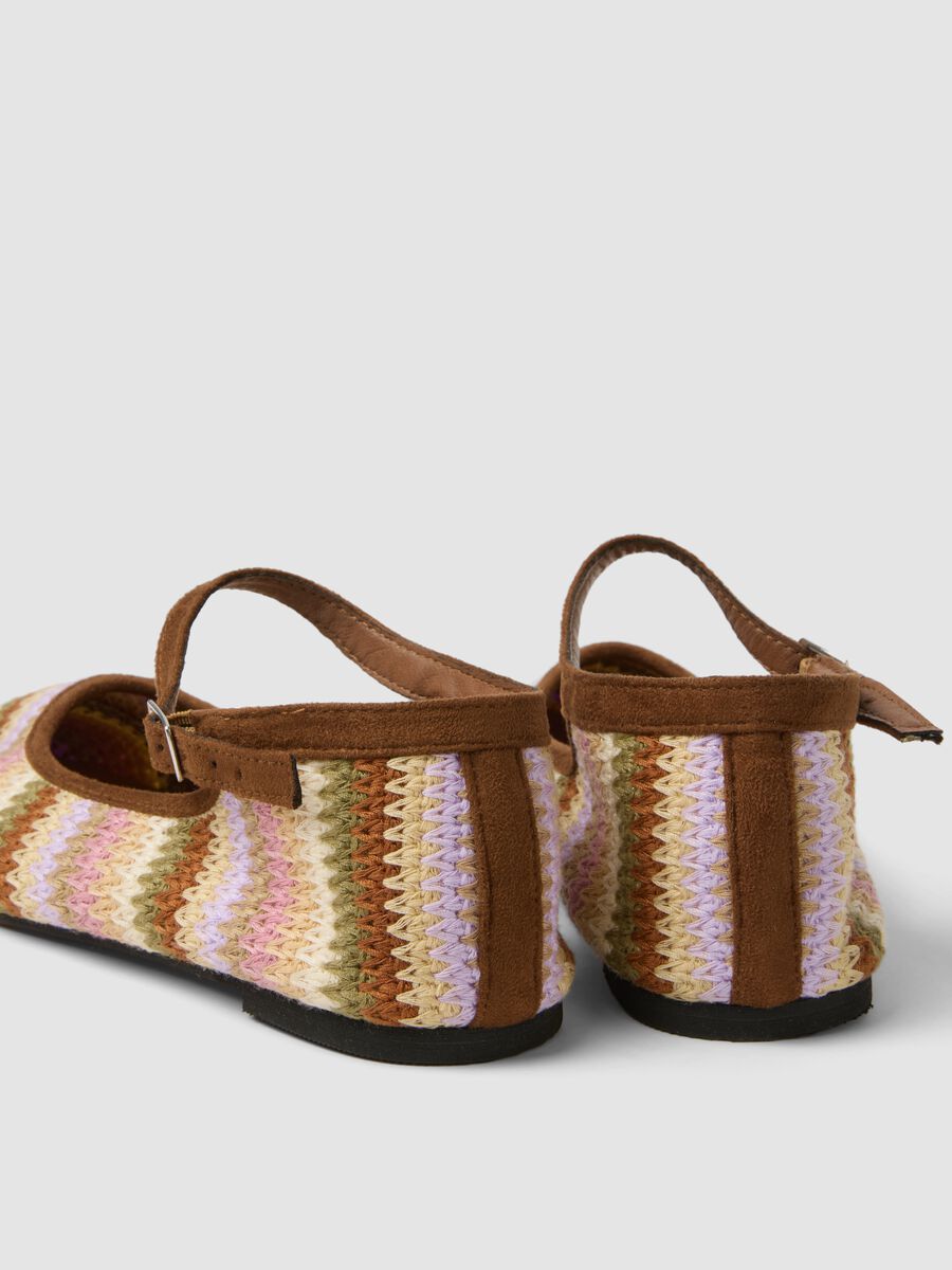 Ballerine a righe multicolor con cinturino_1