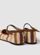 Multicolour striped ballet flats with ankle strap_1