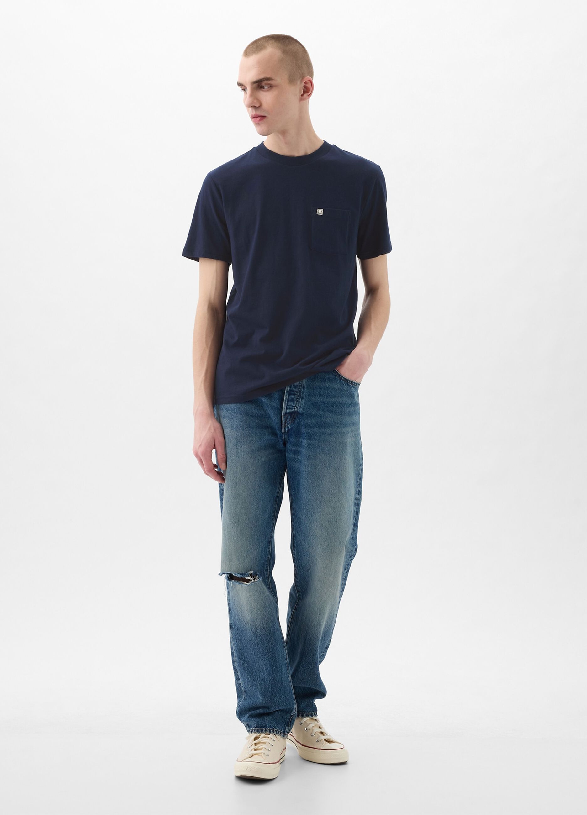 T-shirt in cotone con tasca