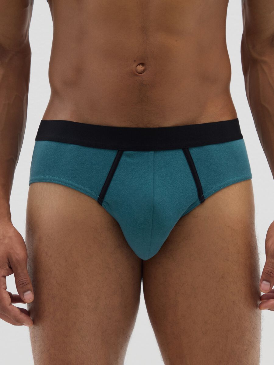 Multipack di cinque slip in cotone elasticizzato multicolor_1