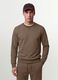 Grey crew-neck cotton-blend sweatshirt, regular fit_0