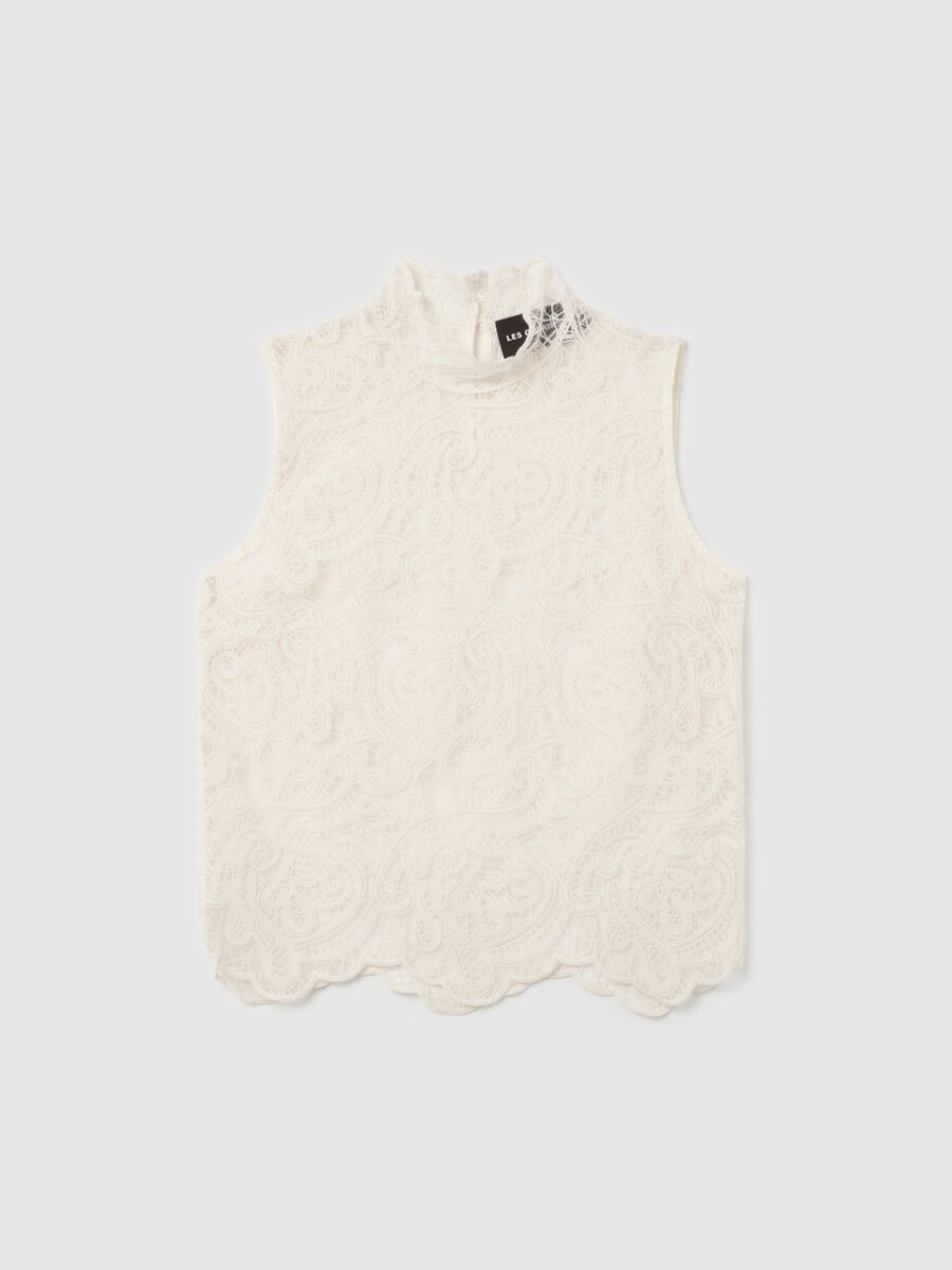 Sleeveless blouse with lace_4