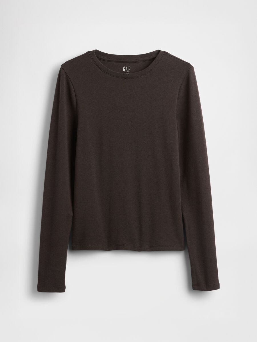 Brown long sleeve stretchy top_3