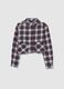 Crop shirt with check pattern_3