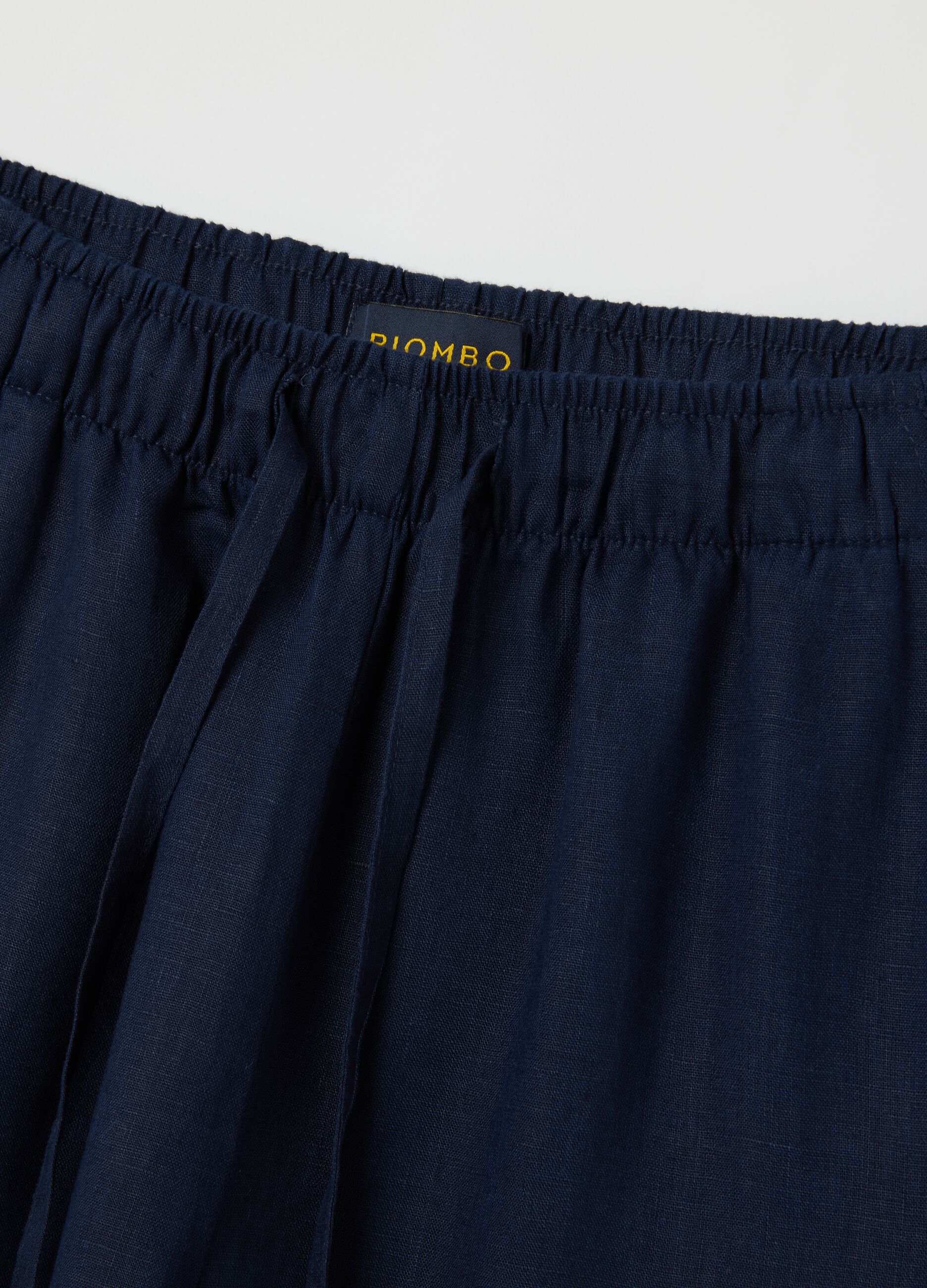 Piombo Blue Linen Trousers
