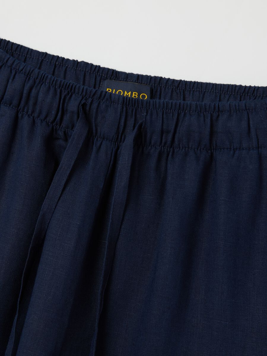 Piombo Blue Linen Trousers_5