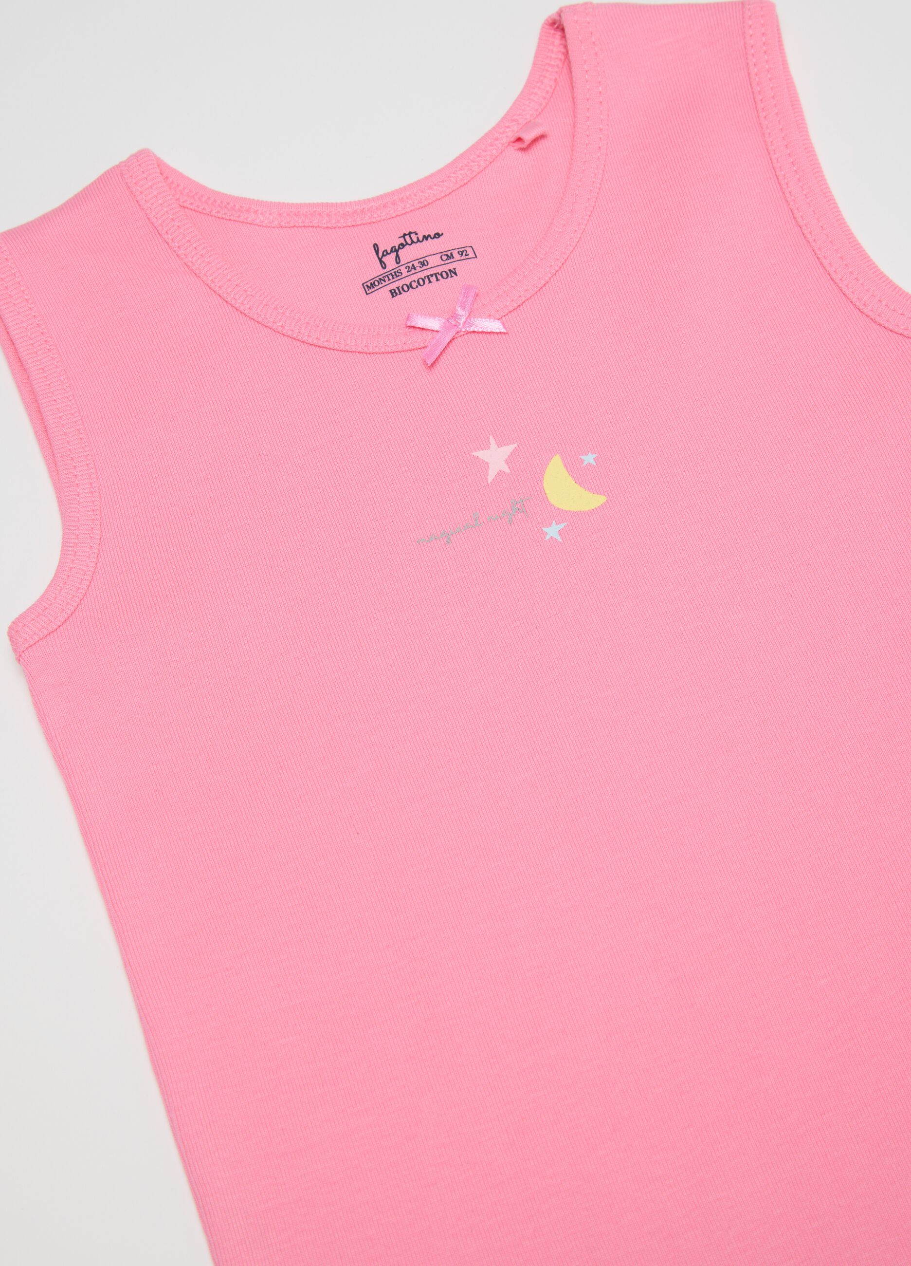 Girls' multicolor pure cotton vest twin pack