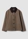 Brown pure cotton jacket with contrast collar, regular fit_4