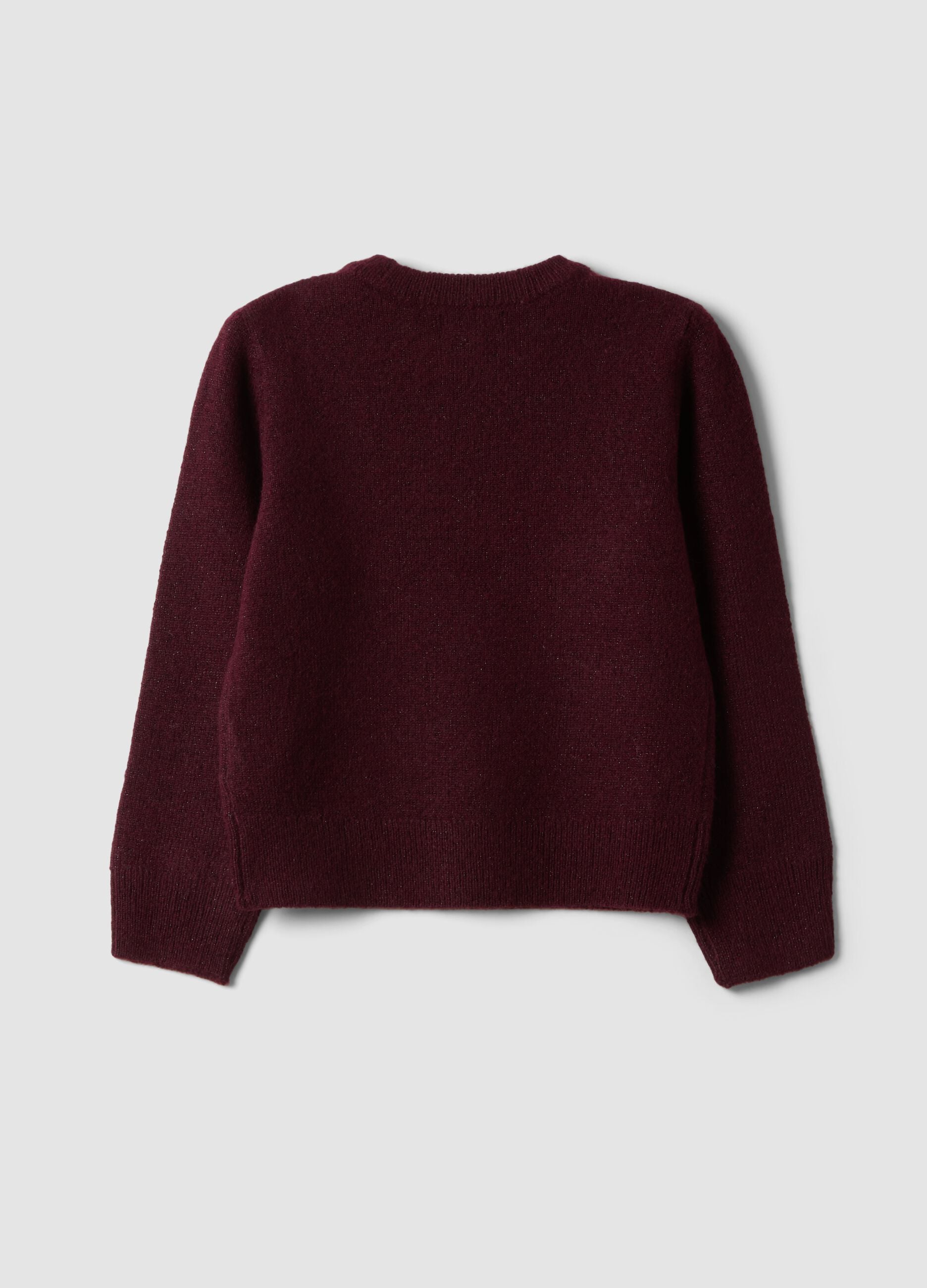 Purple stretch crew-neck jumper
