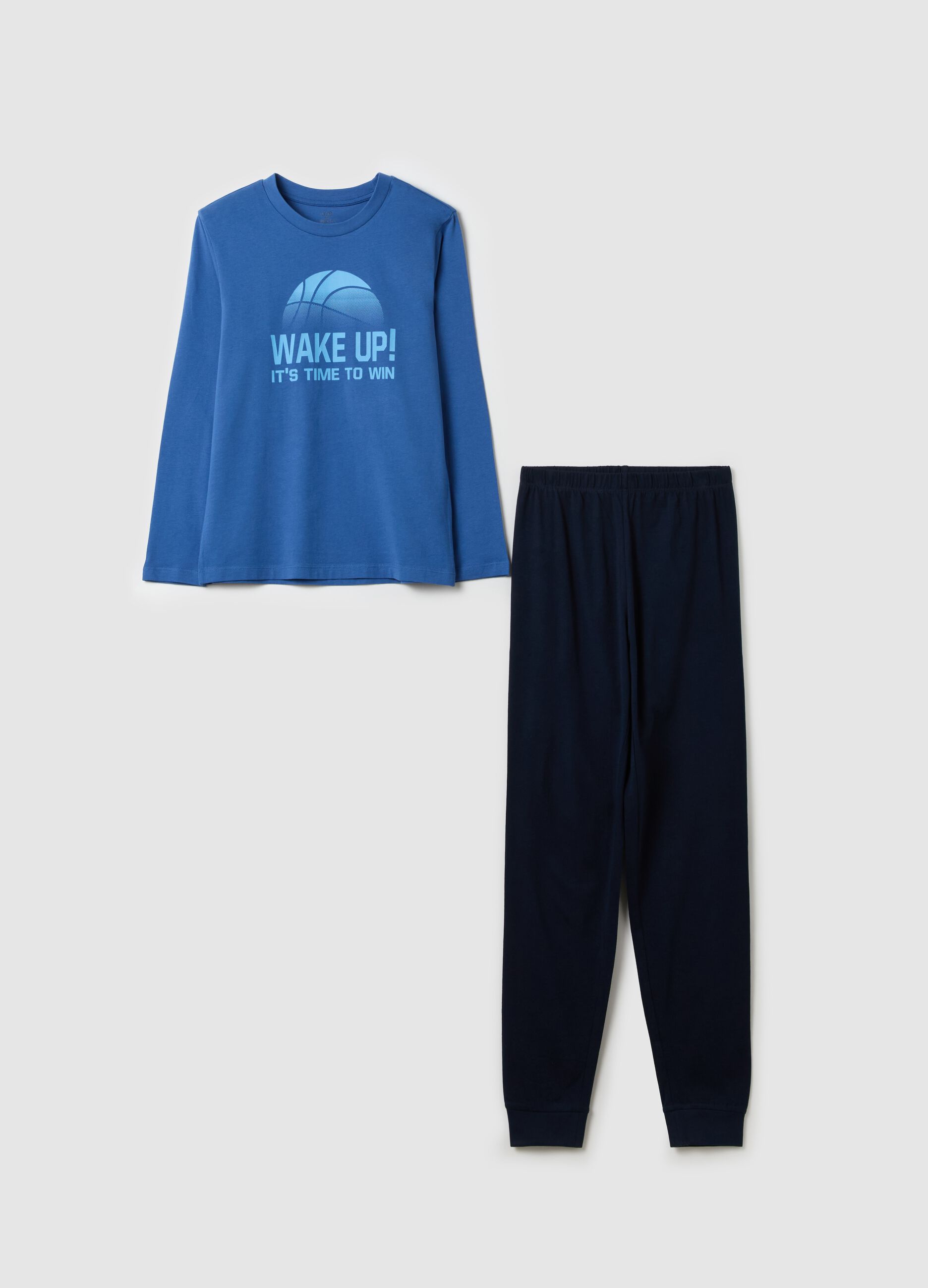 Pigiama in cotone "Wake Up! It's time to win"
