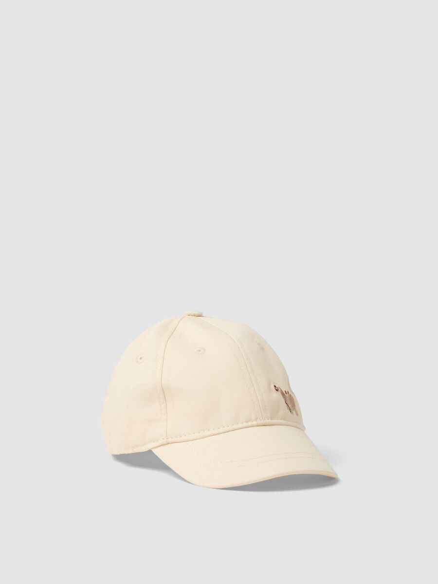 Cappello in puro cotone bianco da bimbo con dinosauro_0