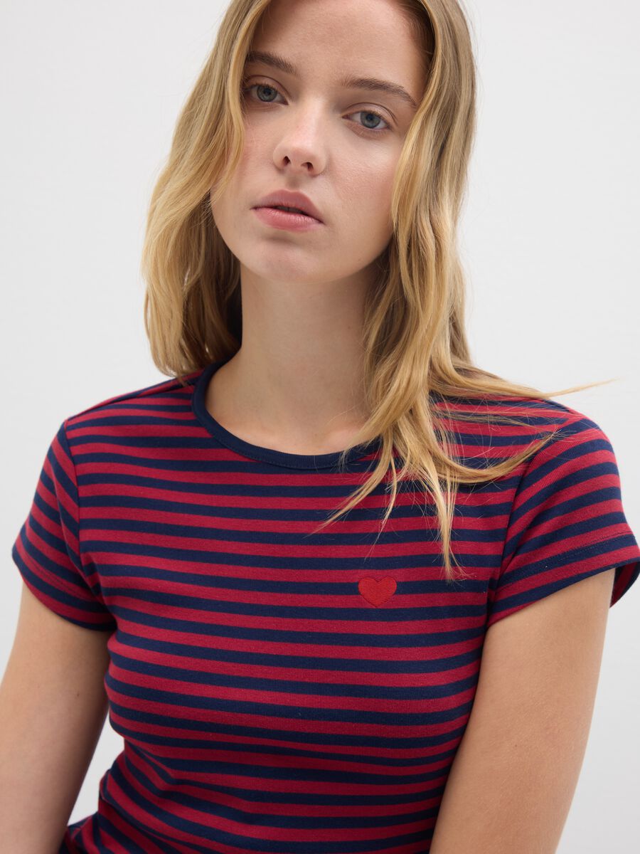 T-shirt in puro cotone multicolor slim fit_0