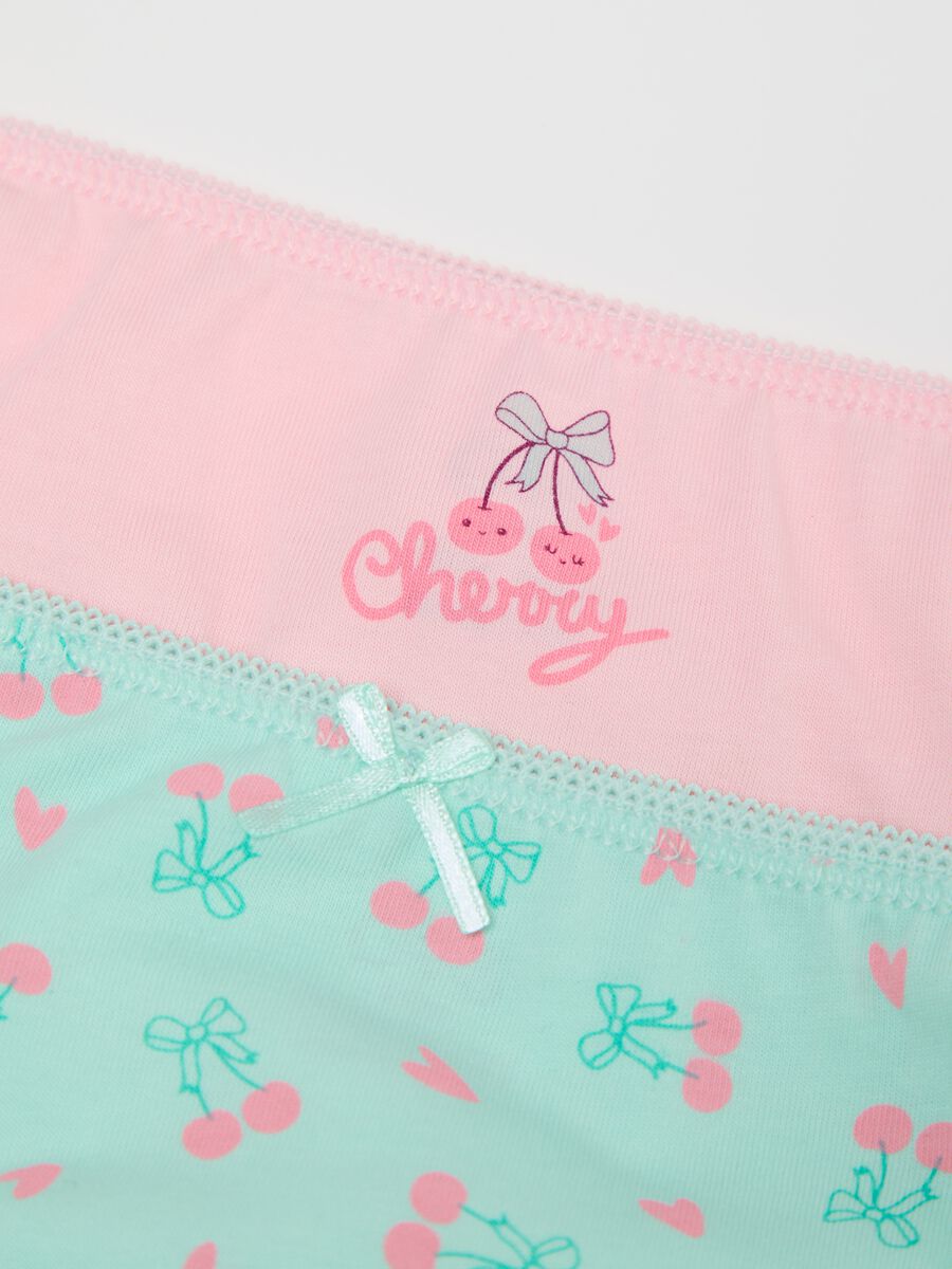 Girls' organic cotton briefs with OVS Kids patterns_2